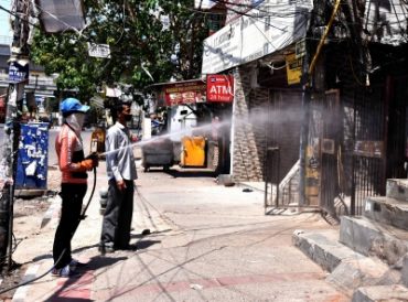 Indian Youth Congress felicitated North Delhi Municipal Corporation sanitation workers for their unwavering courage and labour, on the International Labour Day.