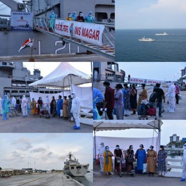 INS MAGAR RETURNS TO GOD’S OWN COUNTRY WITH 202 REPATRIATES