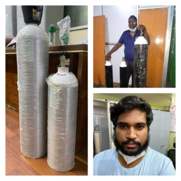 Duo arrested by CCB involved in black marketing of Oxygen cylinders 5 cylinders seized: