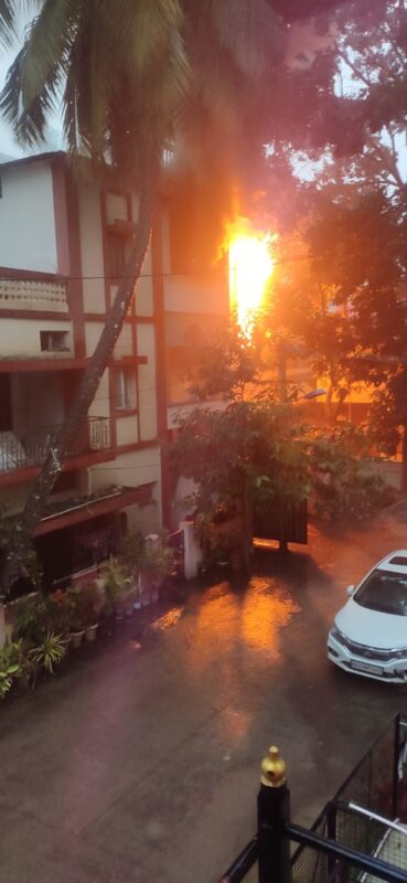 Massive fire at multi-storey building in Nanjappa circle;Fire Fighters doused off the fire no casualties: