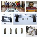 Real estate broker arrested,Gun Smuggling racket busted,2 Country made pistol and 4 live ammunition recovered by Banaswadi police