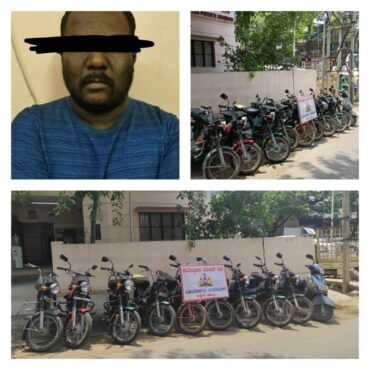 Notorious bike lifter arrested 10 stolen scooters worth Rs.5.2 lakhs recovered