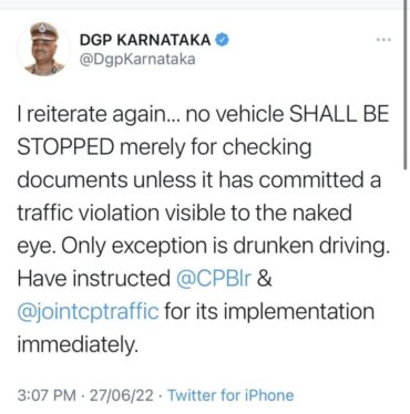 2 Traffic Police Suspended For Demanding Rs 2500 Bribe From Businessman,No vehicles to be stopped for checks unless there’s violation in Bengaluru – Praveen Sood