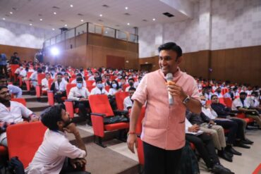 Minister Sudhakar interacts with medicos at BMCRI