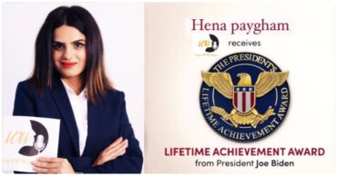 Adding one more milestone in her prolific career, Afghan Indian journalist Ms Hena paygham is honoured with the Presidential Lifetime Achievement Award By President Joe Biden And Vice President Kamla Haris.
