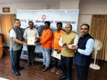 Railway Staff Save Life, Felicitated by General Manager Sanjeev Kishore