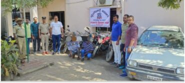 Two bike lifters arrested by Varthur Police recovered 10 stolen bikes,car worth Rs.5 Lakhs