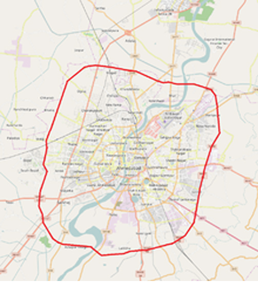 The southern part of the ring road that has come up