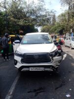 Speeding SUV knocked down three bikes on Nrupathunga road, two killed several others injured