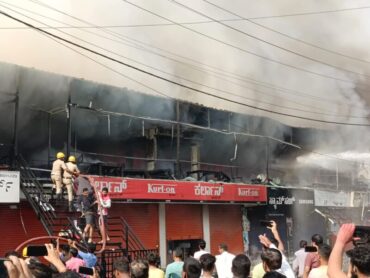 Mattress Unit gutted in fire in Sarjapur Main road suspected electrical short circuit