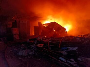 Waste Material godown gutted in fire five labourers sleeping in shed had narrow escape