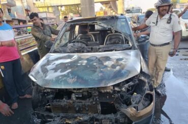 Car catches fire near Nayandahalli metro station no one injured