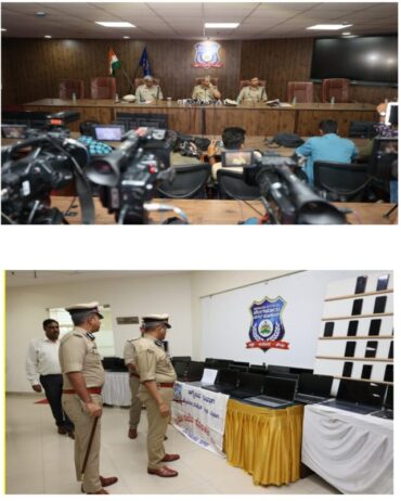 Trio held by Mico Layout Police recovered stolen 33 laptops and 40 mobile phones worth Rs.24 lakhs