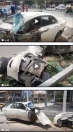 Caught on camera: Big Mishap averted Software Engineer drove car in rash& negligent manner crashed into roadside tree sustained critical injury probe on