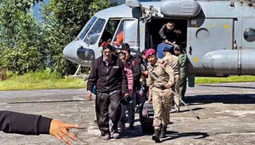 Air force conducts disaster relief operations in Sikkim, North East India