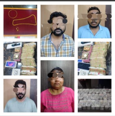 Cab driver among Four arrested by Upparpet police for stealing Rs.1 Crore from Arecanut trader