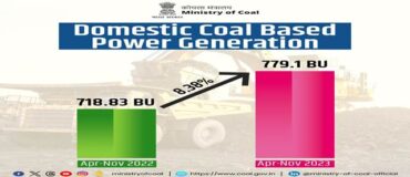 Towards Self-reliance in Coal Sector ; Domestic Coal Based Power Generation Increases by 8.38 % during April – November 2023