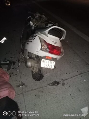 Scooter rider killed in road accident while driving rashly crashed into vehicle on nice road
