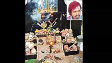 Man arrested by Bidadi police with 30 human skulls and bones which he had stored in a makeshift temple to perform rituals and black magic Man arrested by Bidadi police with 30 human skulls and bones which he had stored in a makeshift temple to perform rituals and black magic