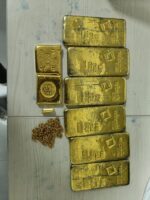 International gold smuggling racket busted two women passengers arrested by DRI officials and seized 9 kgs of gold worth Rs.6.2 Crores