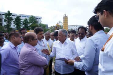 V.Somanna Minister of State for Railways and Jal Shakti inspected New Railway connectivity to Industrial nodes at Thimmarajanahalli