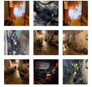 10 Two wheelers gutted and two vegetable shops damaged in fire accident in Halasuru