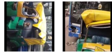 Speeding EV BMTC lost control crashed into series of vehicles Autorickshaw driver injured at busy Mysuru road