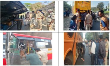 North Division Police conducted Special Drive to Curb Narcotics & Suspicious items: 253 Buses Checked on Tumakuru Road