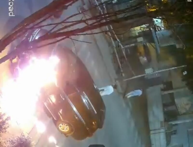 SUV Catches Fire After Hit-and-Run in Bengaluru; Woman Injured SUV Catches Fire After Hit-and-Run in Bengaluru; Woman Injured