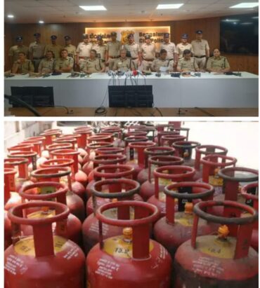 Illegal storage of LPG cylinders racket busted by Thalaghatpura police 155 cylinders seized Gas agency owner booked under ESMA Act