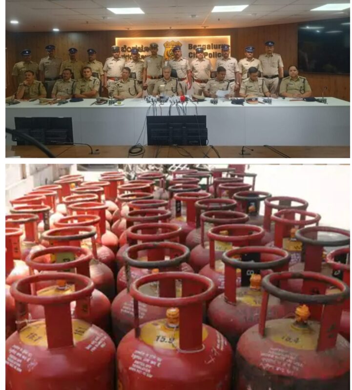 Illegal storage of LPG cylinders racket busted by Thalaghatpura police 155 cylinders seized Gas agency owner booked under ESMA Act