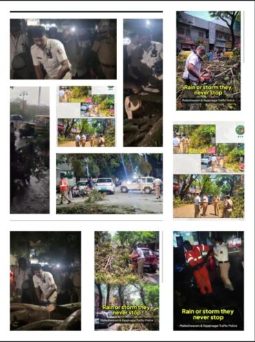 Traffic Police Step In to Clear Fallen Trees as Civic Delay Disrupts Traffic in Bengaluru