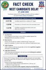 Bengaluru Traffic Police fact-check NEET candidate delay, rule out event-related congestion