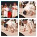 Chief Minister D K Shivakumar bows to the people of the state from the swearing-in stage