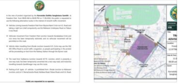 Traffic Restrictions Around Freedom Park on June 11 for Dalit Protest