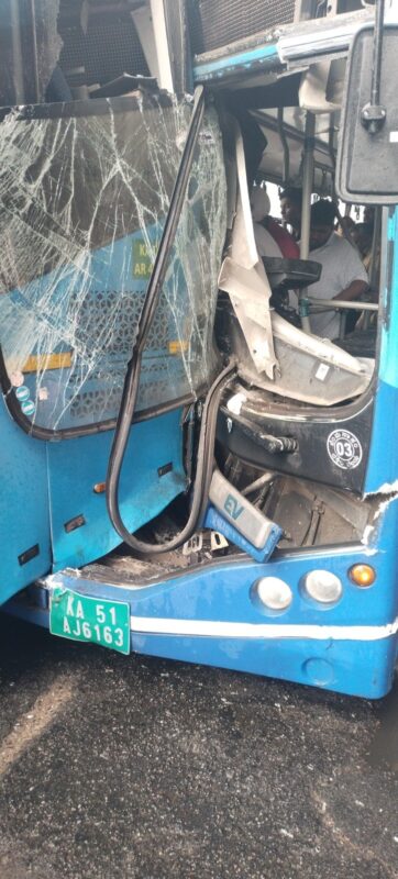Accident Between OHM Mobility and Tata Smart Mobility Buses Near KR Circle–Passengers Safe;Free Treatment Provided to Injured;BMTC Bears Complete Medical Expenses says BMTC MD Accident Between OHM Mobility and Tata Smart Mobility Buses Near KR Circle–Passengers Safe;Free Treatment Provided to Injured;BMTC Bears Complete Medical Expenses says BMTC MD