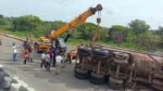 Chloride chemical leak after truck overturns on Tumakuru-Bengaluru highway; traffic hit