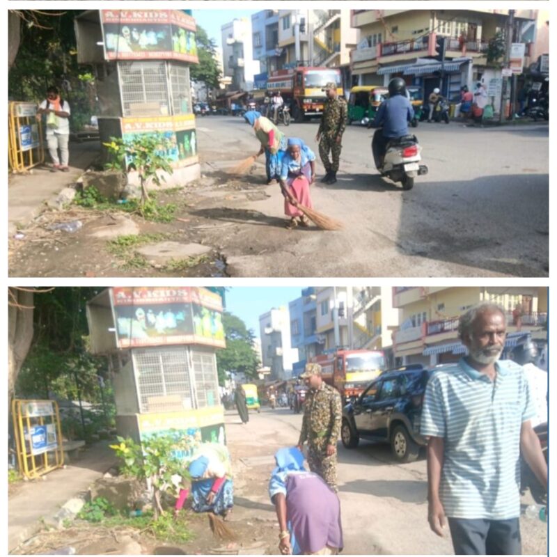Special Cleanliness drive at road medians and traffic islands:Jagadish G Special Cleanliness drive at road medians and traffic islands:Jagadish G