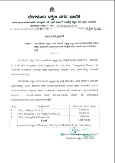 Rs.13 Lakh Penalty Imposed on Contractors for Lapses in Streetlight Maintenance